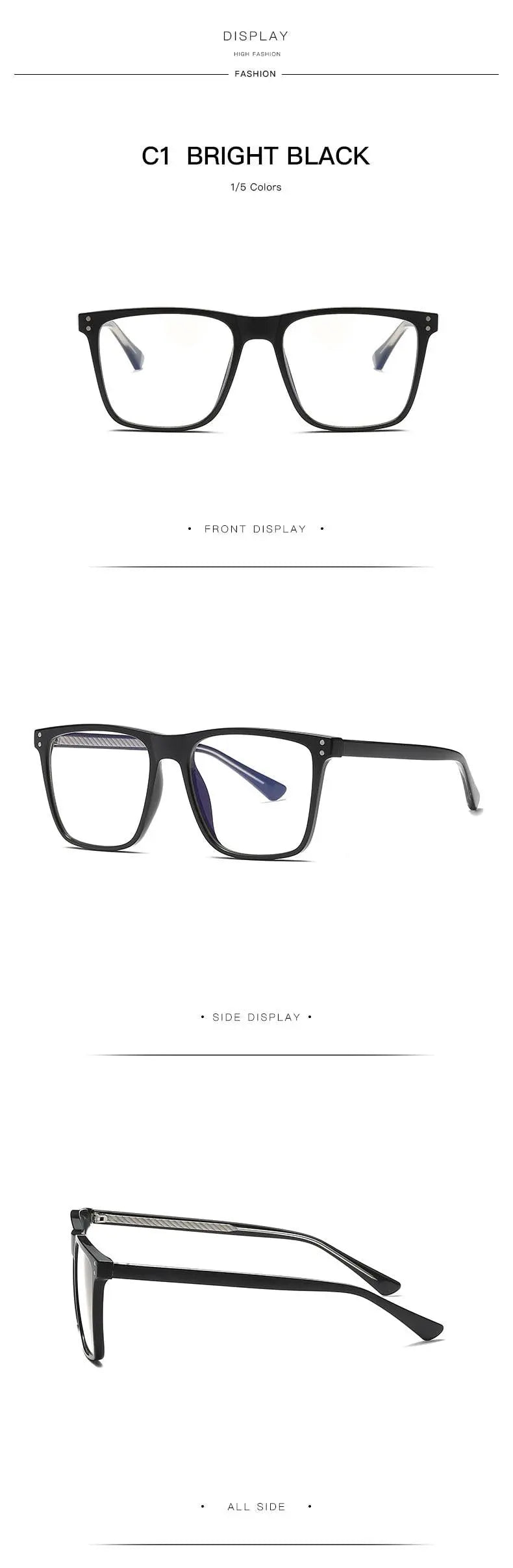 Women's Square Full Rim TR90 Prescription Glasses 2023 — view 14 | Rx Spectacle