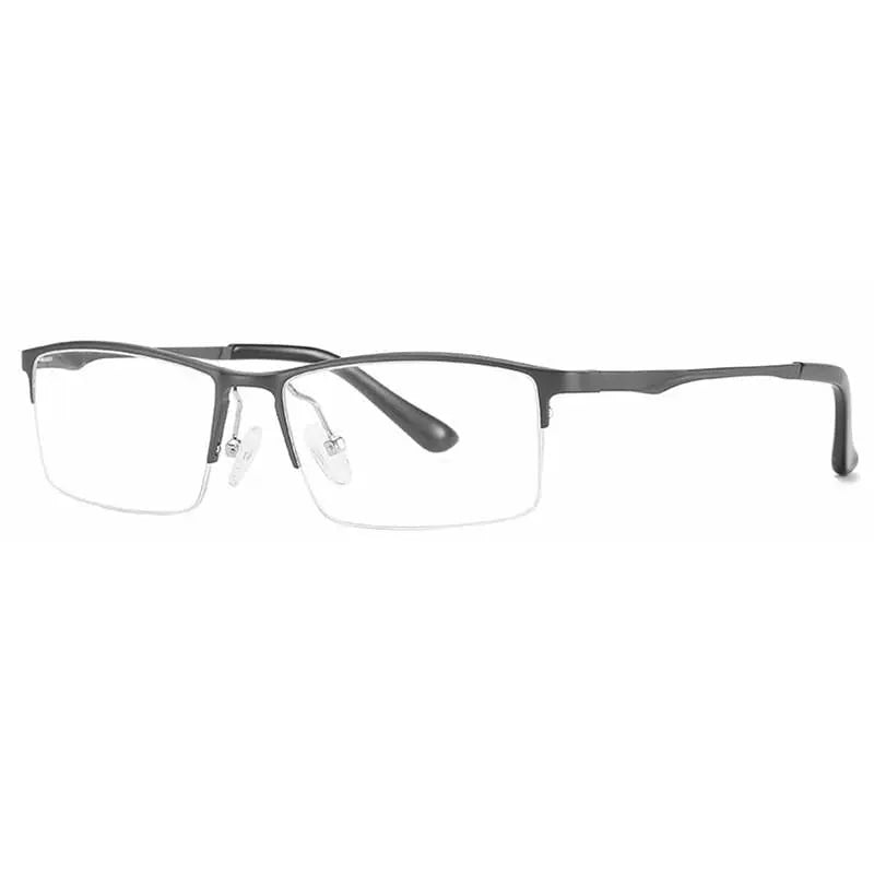 Unisex Rectangular Semi-Rimless Alloy Prescription Glasses 6263 — view 3 | Rx Spectacle