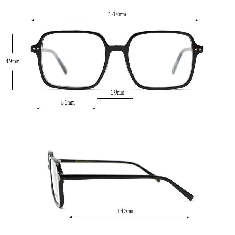 Women's Square Full Rim Acetate Oversized Prescription Glasses Ps9105 — view 12 | Rx Spectacle