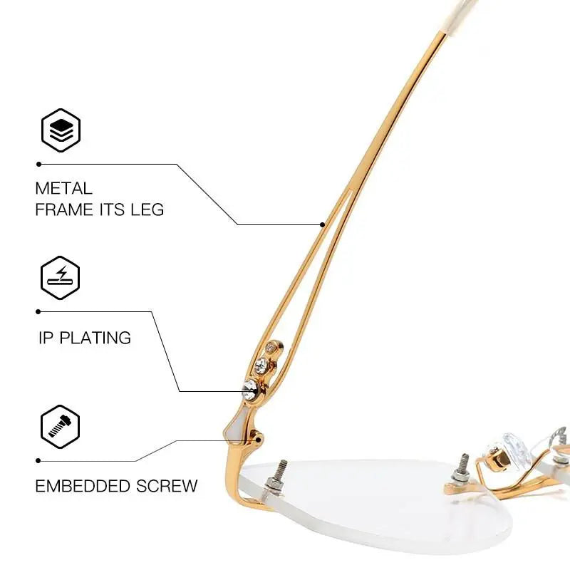 Women's Rimless Titanium Prescription Glasses 58111 — view 5 | Rx Spectacle