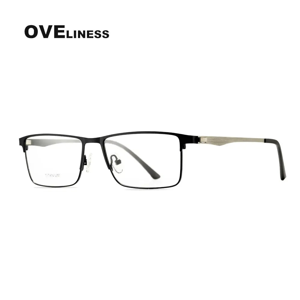 Unisex Square Full Rim Alloy Screwless Prescription Glasses 98684 — view 3 | Rx Spectacle