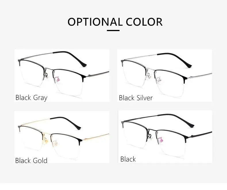 Unisex Semi-Rimless Titanium Prescription Glasses 8017JX — view 13 | Rx Spectacle