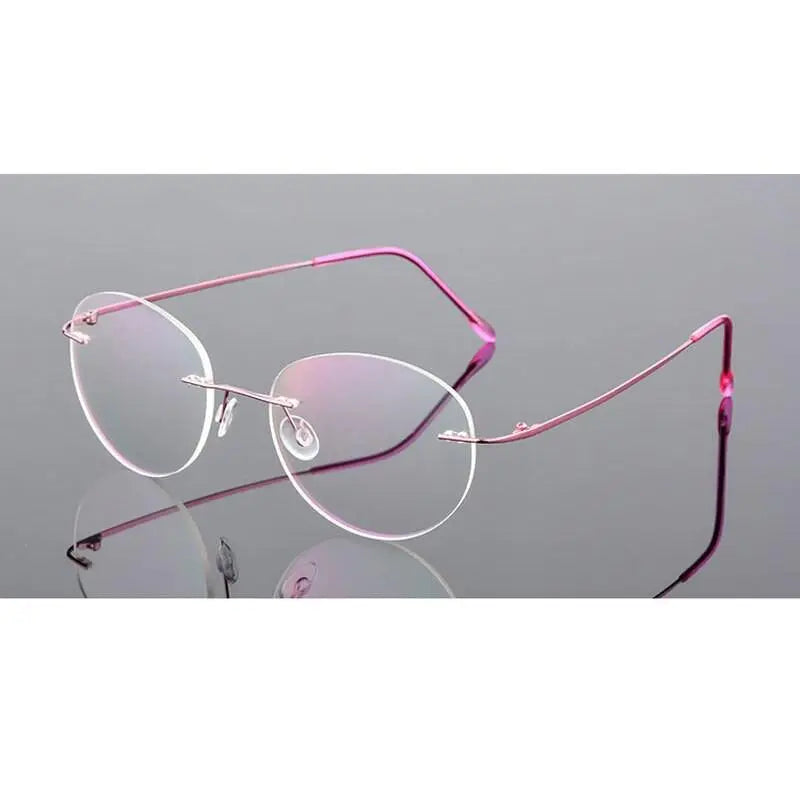 Unisex Rimless Alloy Prescription Glasses 862 — view 5 | Rx Spectacle