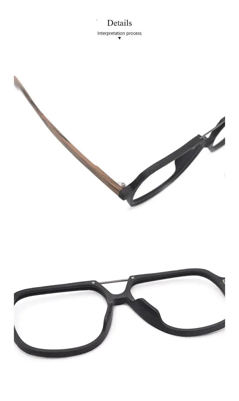 Unisex Square Full Rim Wood Oversized Prescription Glasses Ps8210 — view 13 | Rx Spectacle