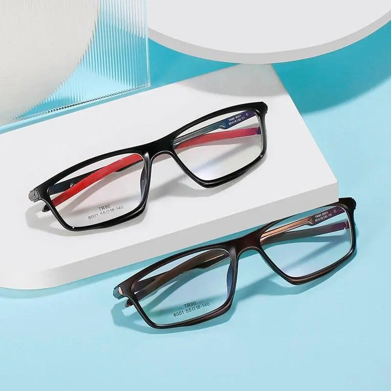 Unisex Square Full Rim TR90 Prescription Glasses 8001 — view 6 | Rx Spectacle