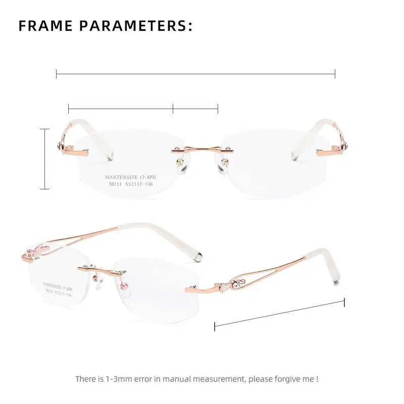 Women's Rimless Titanium Prescription Glasses 58111 — view 3 | Rx Spectacle