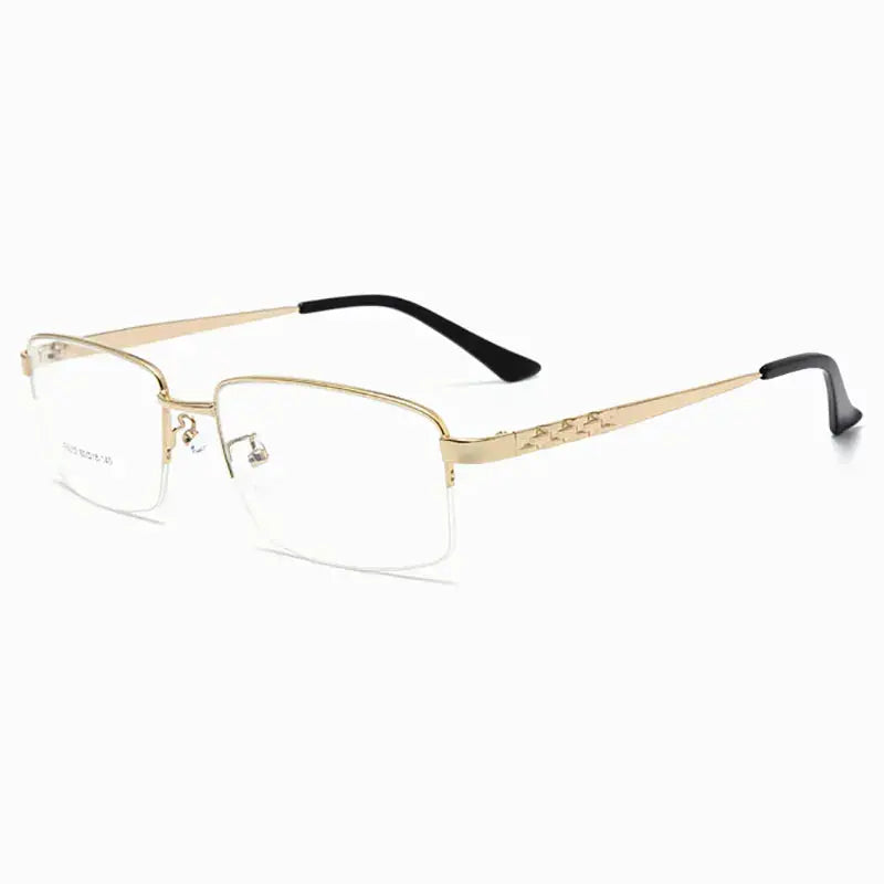 Men's Square Semi-Rimless Alloy Oversized Prescription Glasses 603244 — view 4 | Rx Spectacle