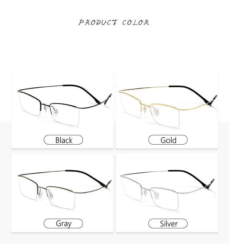Men's Semi-Rimless Titanium Prescription Glasses 30004 — view 11 | Rx Spectacle