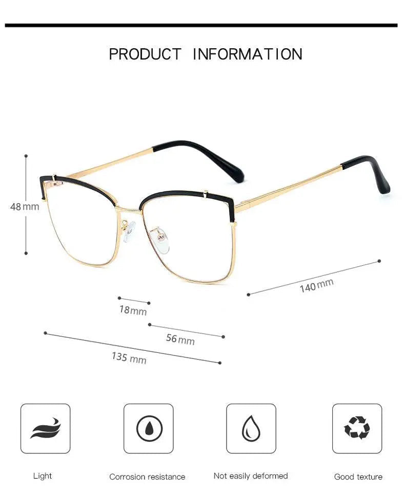 Women's Cat Eye Full Rim Alloy Prescription Glasses 95731 — view 13 | Rx Spectacle