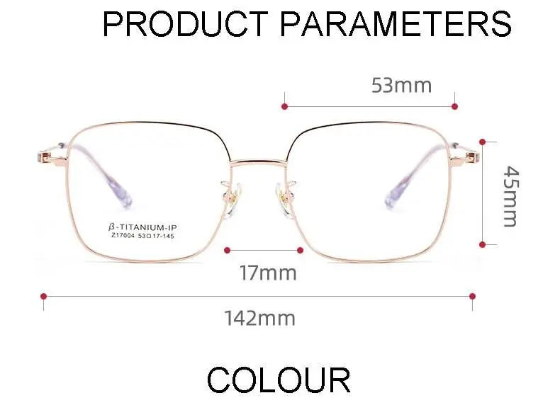 Unisex Square Full Rim Titanium Prescription Glasses 17004 — view 10 | Rx Spectacle