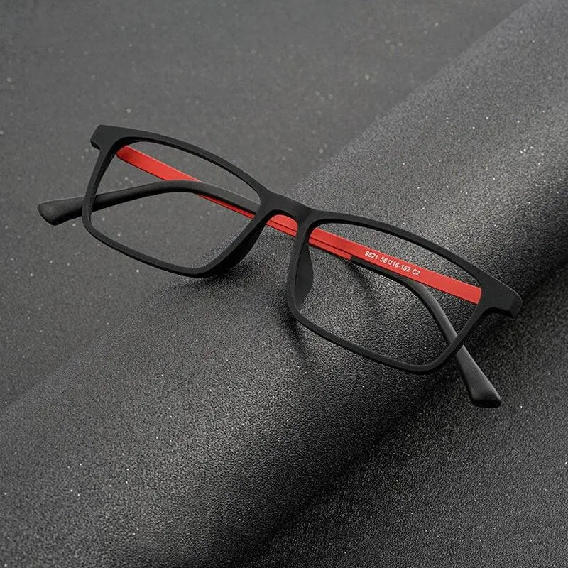 Unisex Rectangular Full Rim Titanium Prescription Glasses 9821 — view 1 | Rx Spectacle