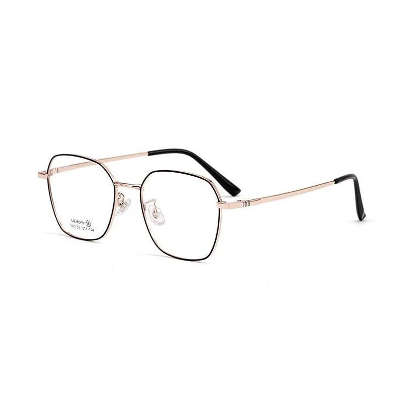 Unisex Polygon Full Rim Alloy Prescription Glasses 68013 — view 6 | Rx Spectacle