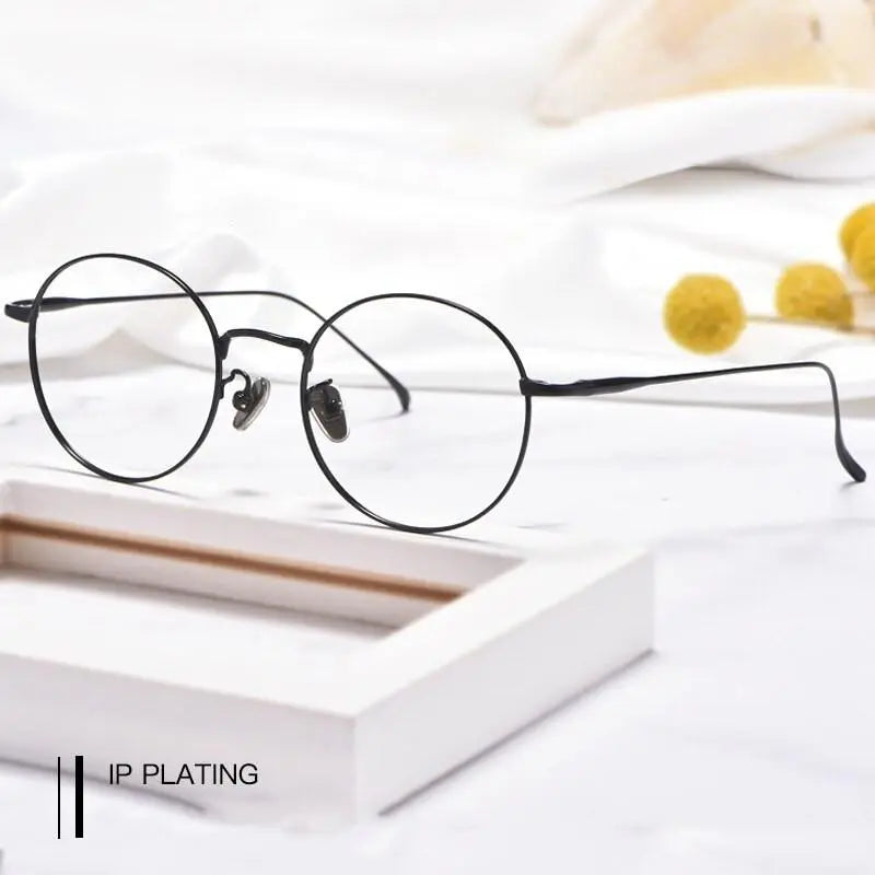Unisex Round Full Rim Titanium Prescription Glasses 3216 — view 4 | Rx Spectacle