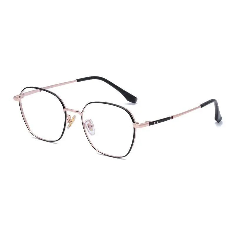 Unisex Polygon Full Rim Titanium Prescription Glasses 8009 — view 6 | Rx Spectacle