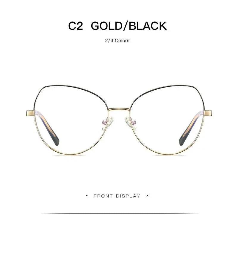 Women's Cat Eye Full Rim Alloy Prescription Glasses 3001 — view 19 | Rx Spectacle