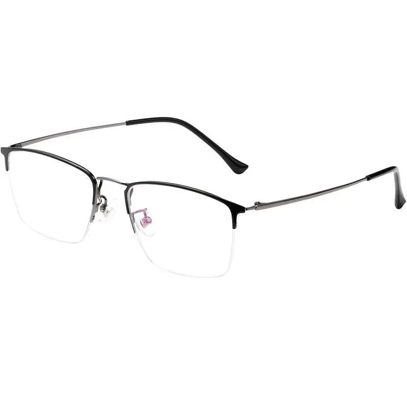 Unisex Semi-Rimless Titanium Prescription Glasses 8017JX — view 10 | Rx Spectacle