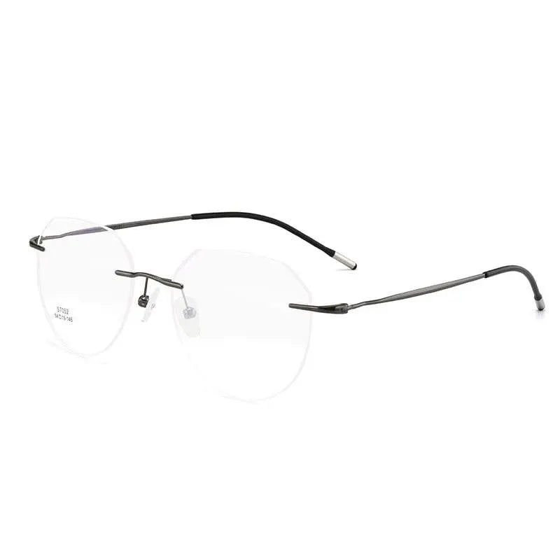 Men's Rimless Titanium Prescription Glasses S7052 — view 8 | Rx Spectacle