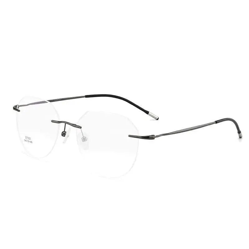 Men's Rimless Titanium Prescription Glasses S7052 — view 11 | Rx Spectacle
