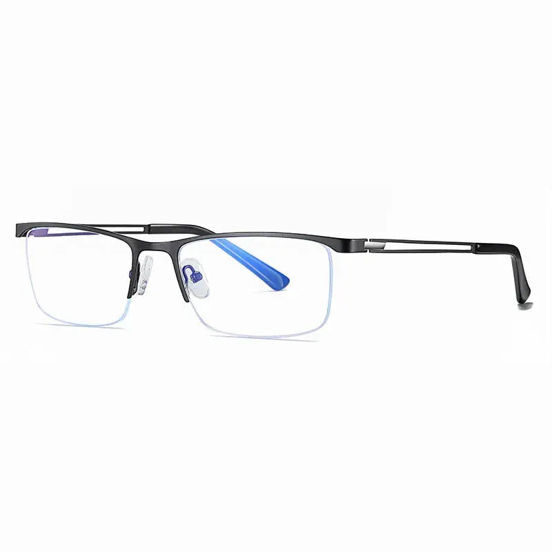 Unisex Browline Semi-Rimless Alloy Prescription Glasses 591663 — view 3 | Rx Spectacle