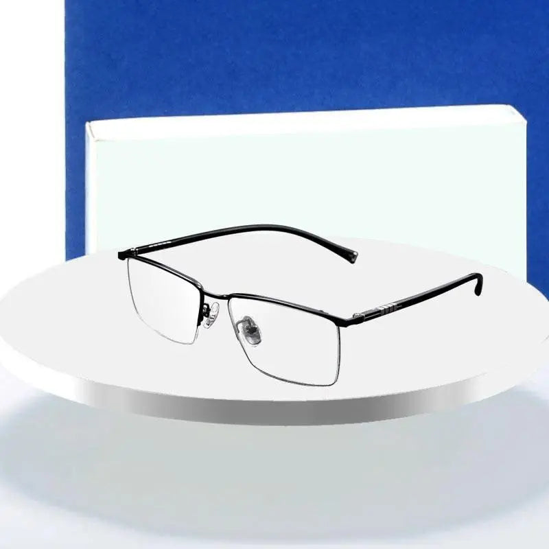 Men's Semi-Rimless Titanium Prescription Glasses P9861 — view 2 | Rx Spectacle
