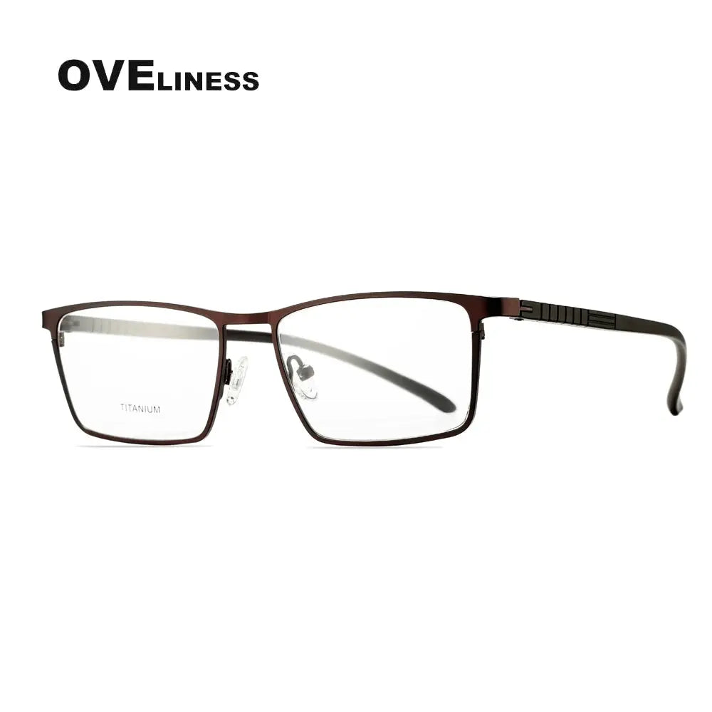 Men's Square Full Rim Titanium Prescription Glasses 89865 — view 5 | Rx Spectacle