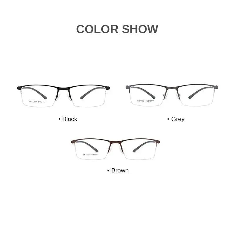 Men's Half Rim Alloy Prescription Glasses S61004 — view 2 | Rx Spectacle
