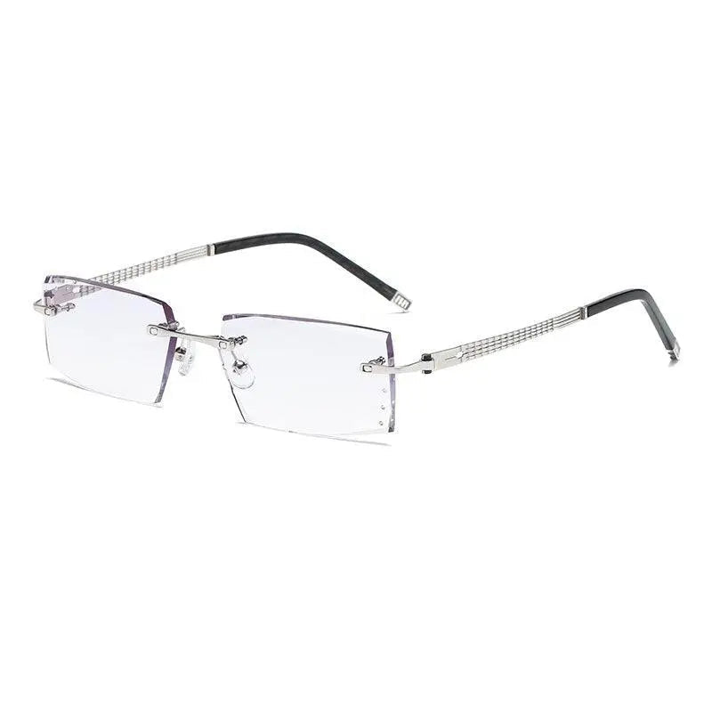 Unisex Square Rimless Prescription Glasses 58129 — view 8 | Rx Spectacle