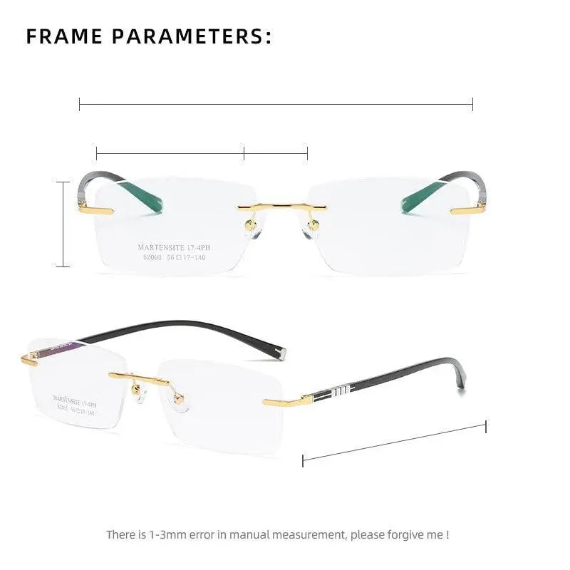 Unisex Rimless Titanium Prescription Glasses 52003 — view 4 | Rx Spectacle