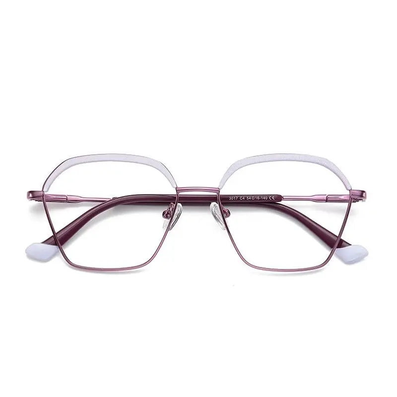 Women's Square Full Rim Alloy Prescription Glasses 3017 — view 5 | Rx Spectacle