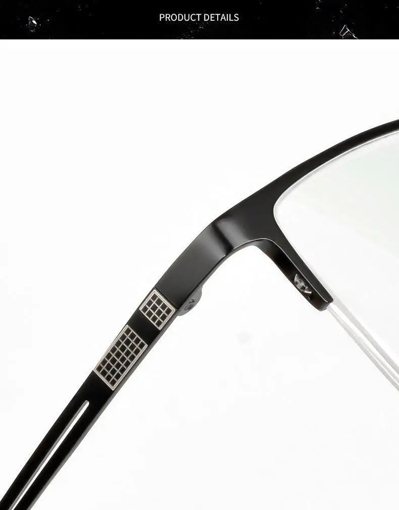 Men's Square Semi-Rimless Titanium Prescription Glasses Ej8606 — view 12 | Rx Spectacle