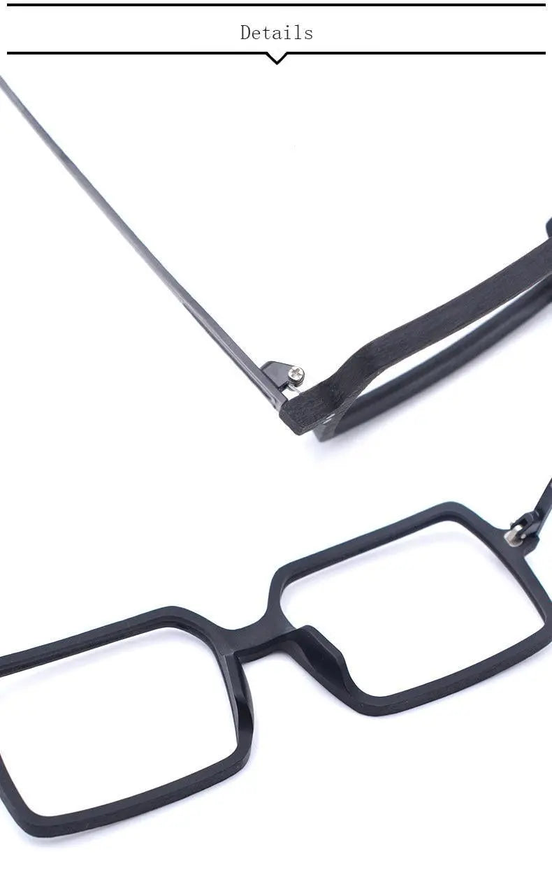 Unisex Square Full Rim Wood Oversized Prescription Glasses Ft8890 — view 9 | Rx Spectacle