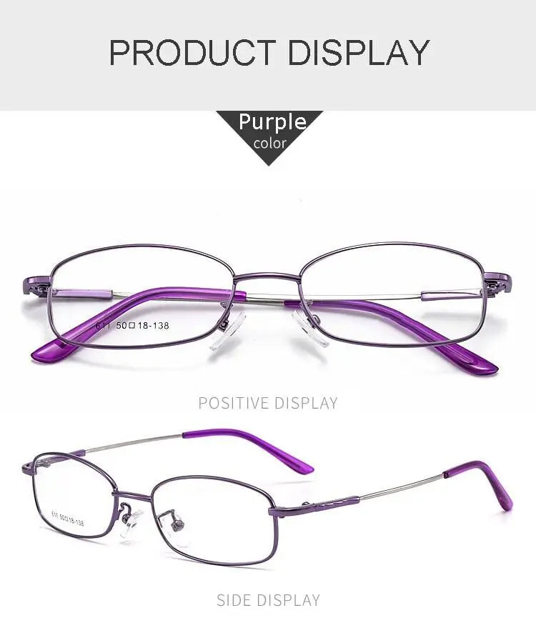 Unisex Full Rim Alloy Prescription Glasses 611 — view 15 | Rx Spectacle