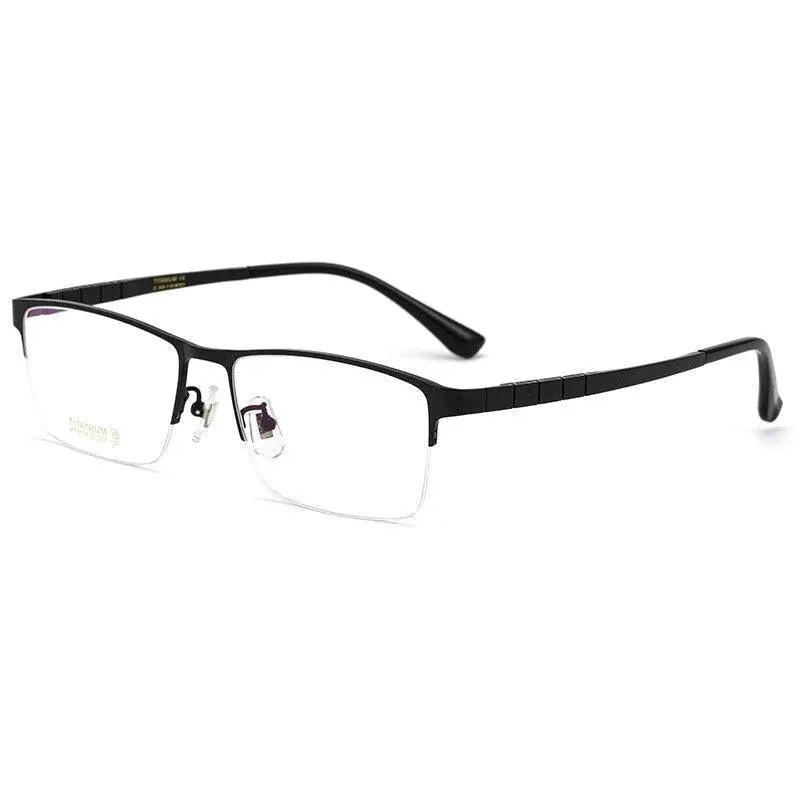 Unisex Round Semi-Rimless Titanium Prescription Glasses HT0178 — view 8 | Rx Spectacle