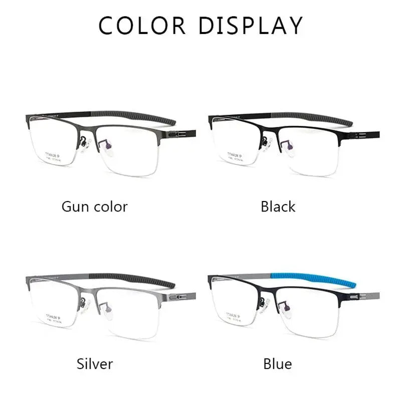 Men's Semi-Rimless Prescription Glasses F1983 — view 6 | Rx Spectacle