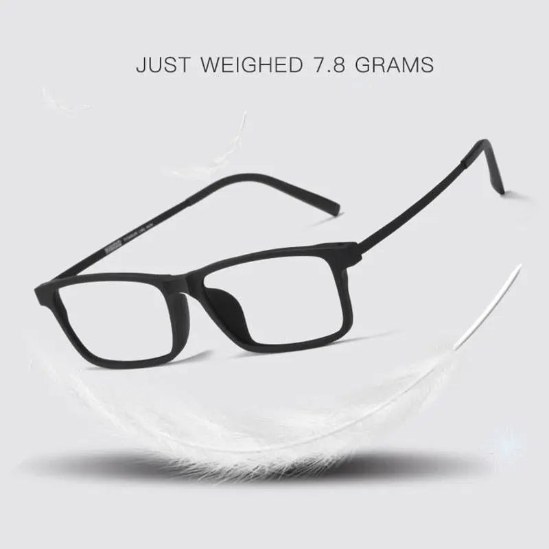 Unisex Rectangular Full Rim Titanium Prescription Glasses 8836x — view 9 | Rx Spectacle