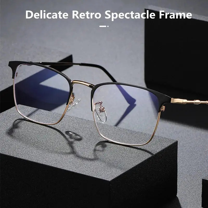Unisex Square Full Rim Alloy Reading Glasses 101902 — view 2 | Rx Spectacle