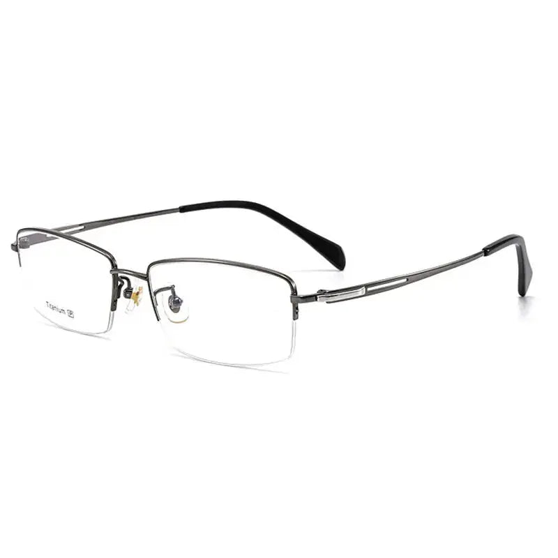 Women's Square Semi-Rimless Titanium Prescription Glasses 89064 — view 3 | Rx Spectacle