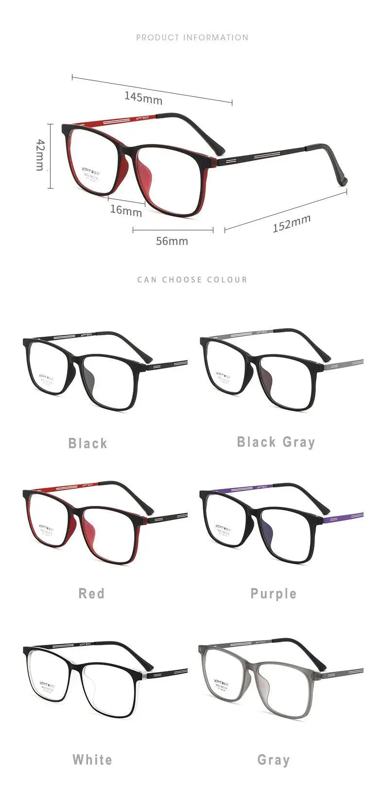 Unisex Square Full Rim Titanium Prescription Glasses 9825 — view 12 | Rx Spectacle