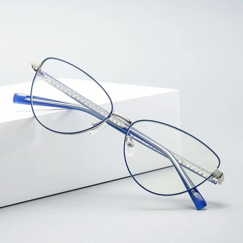 Women's Cat Eye Full Rim Alloy Prescription Glasses 3006 — view 1 | Rx Spectacle