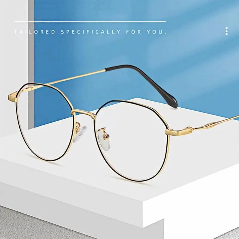 Unisex Polygon Full Rim Alloy Prescription Glasses 1913 — view 7 | Rx Spectacle