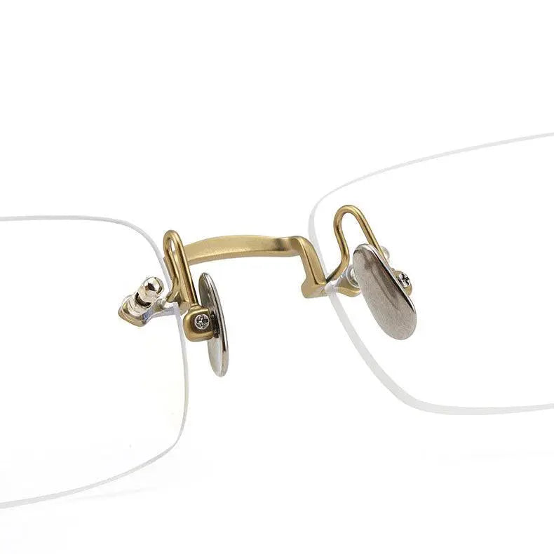 Men's Rectangular Rimless Titanium Prescription Glasses 8808 — view 15 | Rx Spectacle