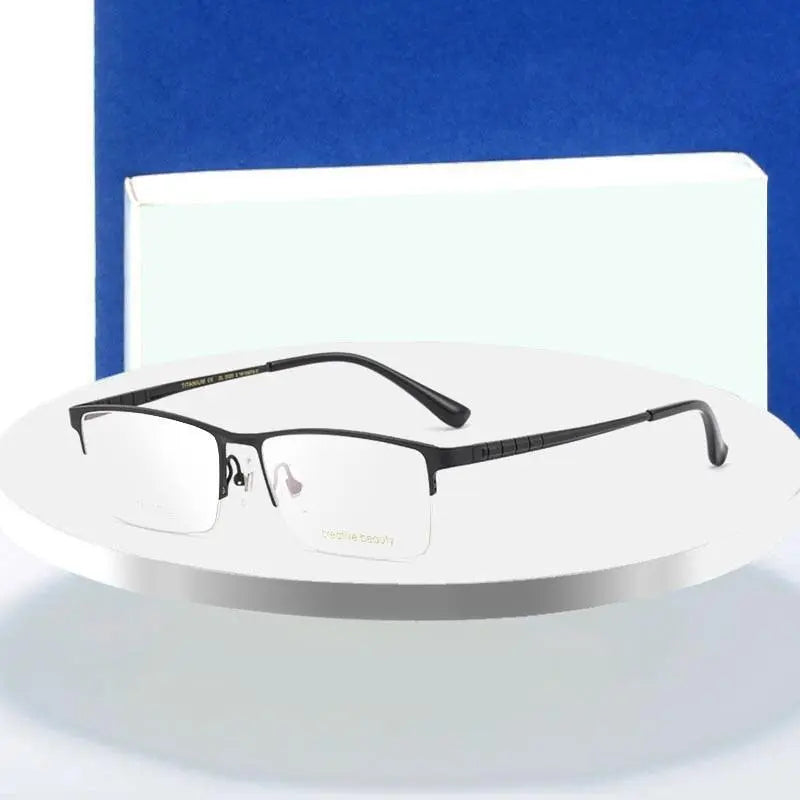 Men's Semi-Rimless Titanium Prescription Glasses Ht1099 — view 1 | Rx Spectacle