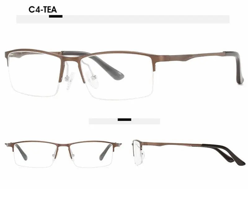 Unisex Rectangular Semi-Rimless Alloy Prescription Glasses 6263 — view 16 | Rx Spectacle