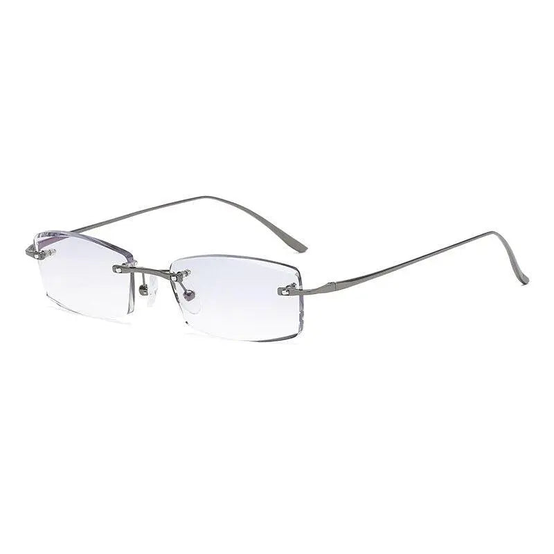 Unisex Square Rimless Titanium Prescription Glasses 2230 — view 9 | Rx Spectacle