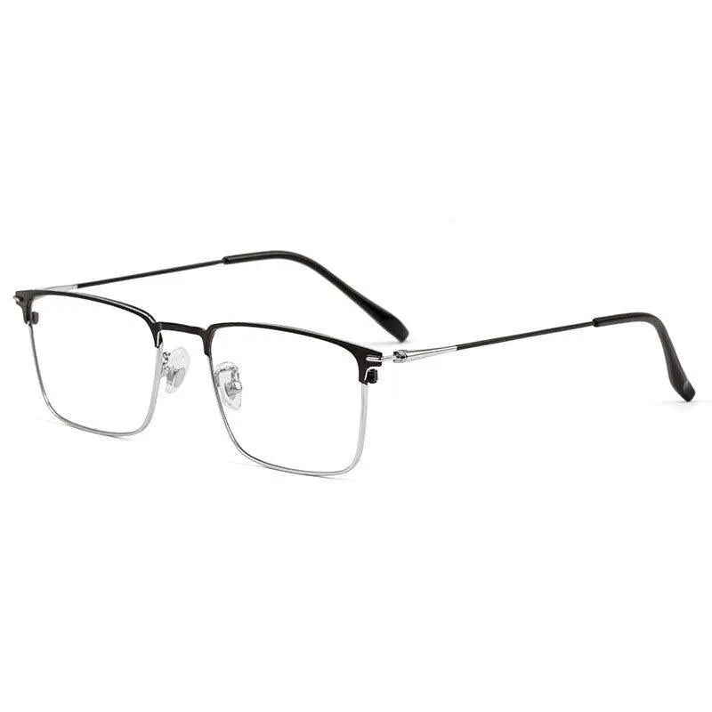 Men's Square Full Rim Alloy Prescription Glasses 0606 — view 10 | Rx Spectacle