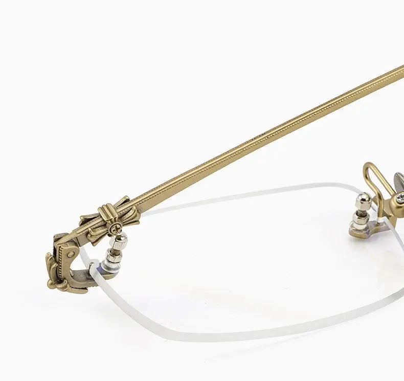 Men's Rectangular Rimless Titanium Prescription Glasses 8808 — view 18 | Rx Spectacle