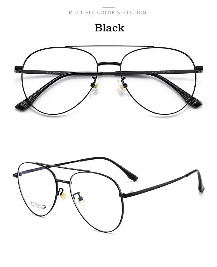 Unisex Full Rim Titanium Double Bridge Prescription Glasses 8826 — view 14 | Rx Spectacle
