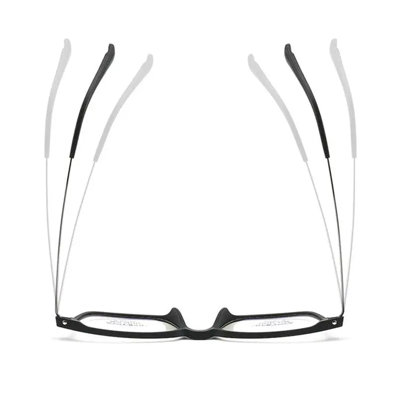 Unisex Square Full Rim Titanium Prescription Glasses — view 4 | Rx Spectacle