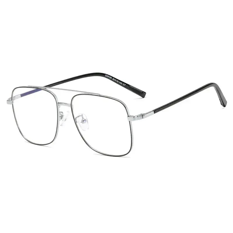 Women's Square Full Rim Alloy Double Bridge Prescription Glasses 291804 — view 3 | Rx Spectacle