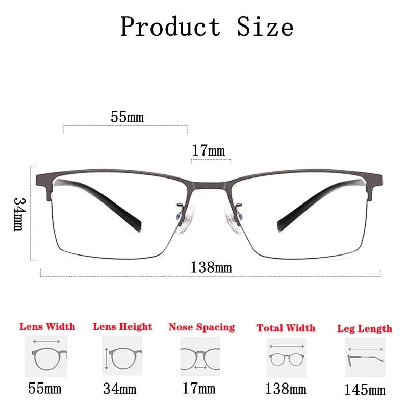 Men's Full Rim Titanium Prescription Glasses P9832 — view 6 | Rx Spectacle